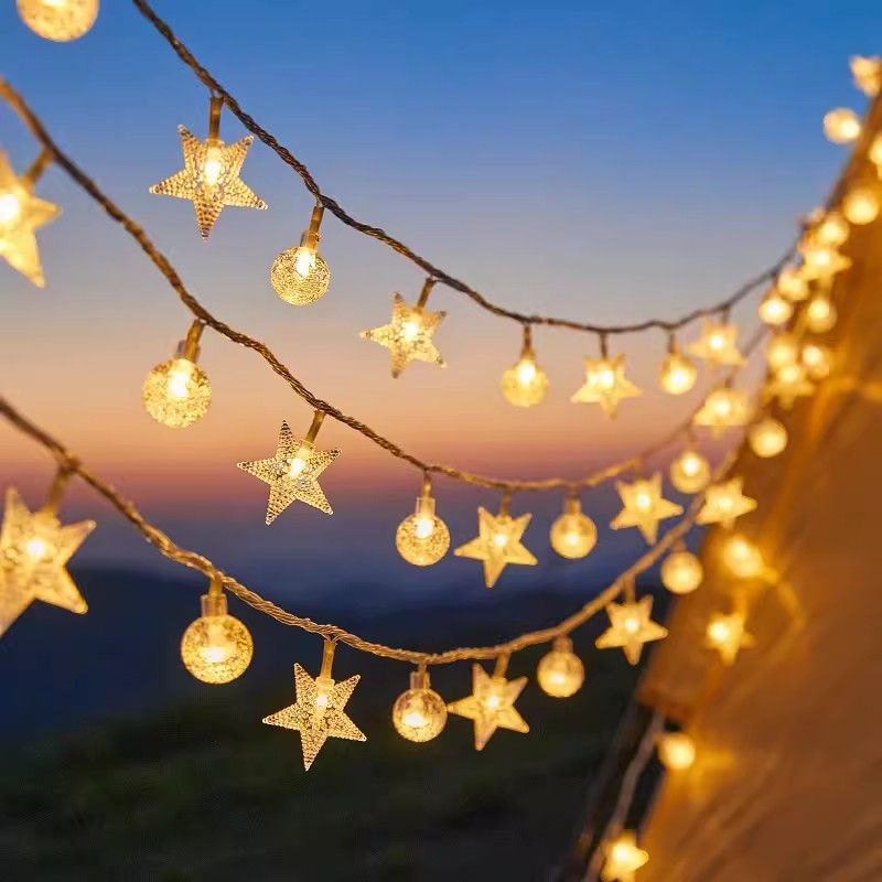 3M LED Light Crystal Ball Star Lights Outdoor Garden Camping Light String 20 LED Lights Garland Light Led String Lights Ramadan Decorations Christmas Festive Atmosphere Lights