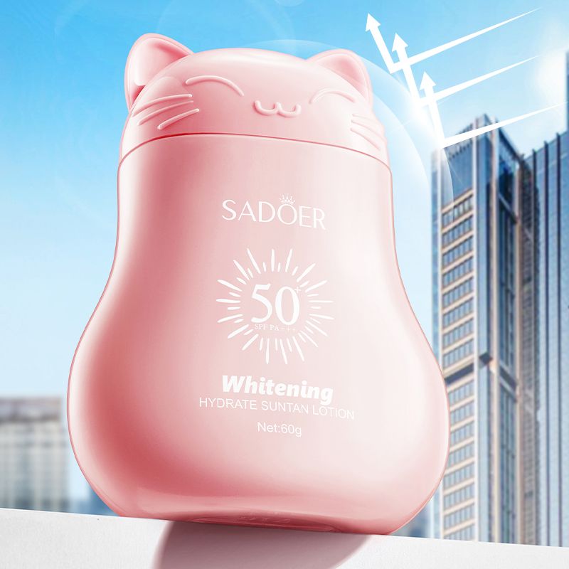 SADOER SPF 50 PA+++ Ultra-Hydrating Facial Body Sunscreen Milk: No White Cast, Advanced Brightening & Soothing Protection for Dark Skin Tones
