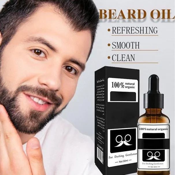 100% Natural Organic Beard Oil – Premium Blend of Argan, Jojoba & Grapeseed Oils with Vitamin E – Hydrates Beard & Skin, Tames Frizz, Soothes Itch & Flakes, Lightweight Grooming Oil