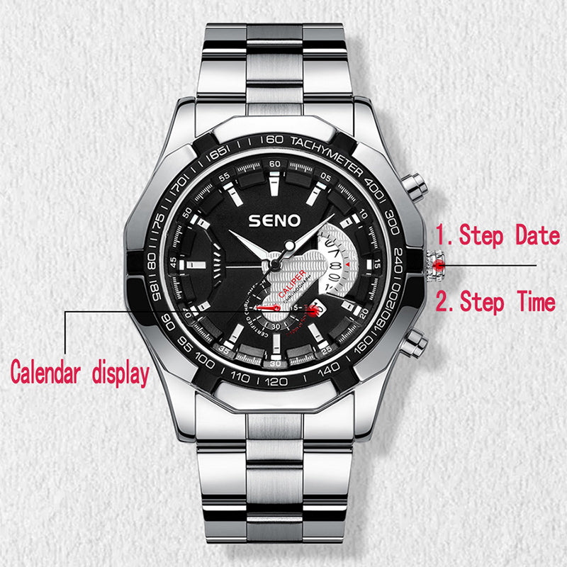 Large Dial Watches for Men Waterproof Mens Watch Calendar Fashion Business Watch