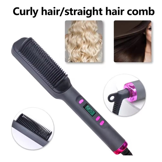 Electric Hot Combs Multifunctional Straight Hair Straightener Comb Negative Ion Anti-Scalding Styling Tool Straightening Brush