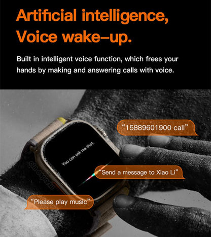 RichRipple U9 Ultra Smart Watch Strap 49mm 2.01 Inch Full Touch Screen Sports Fitness Watch IP68 Waterproof Bluetooth Smart Watch