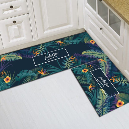 2PCS Set Kitchen Rug Set Non Slip Kitchen Mat Rubber Bedroom Living Room Long Bedside Area Rug Doormat Runner Rug Set Floor Carpet Household Carpet Home Decor