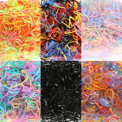 1000pcs Girls Colourful Disposable Rubber Band Elastic Hair Bands Headband Children Ponytail Holder Bands Kids Hair Accessories