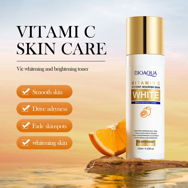 9-Piece Vitamin C Brighten Skin Care Set Potent Nourish Skin White Brighten Face Toner Face Lotion Face Serum Face Masks Hand Cream