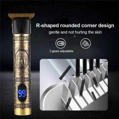 LCD Display Hair Trimmer USB Rechargeable Clipper Coreless Men&apos;s Beard Shaver Haircut Sharp Blade
