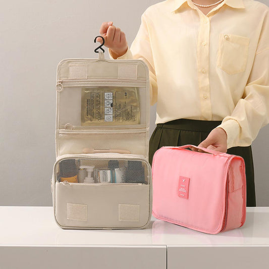 Bag Travel Bag with Hanging Hook, Water-resistant Makeup Cosmetic Bag Travel Organizer for Accessories, Shampoo, Full Sized Container Makeup Bags Travel Cosmetic Storage Bag