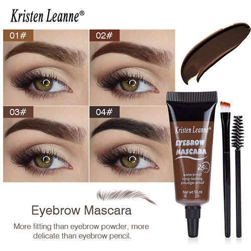 Natural Liquid Dyeing Eyebrow Cream Set Waterproof Shaping Brown Tint Pointed Tube Eyebrow Henna Mascara Paint Brush Makeup Tool
