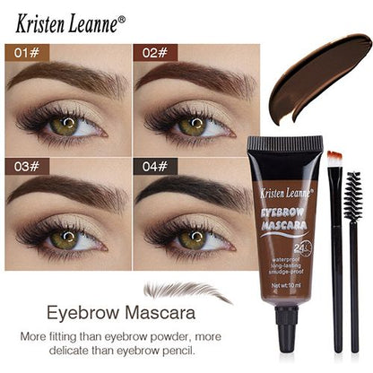 Natural Liquid Dyeing Eyebrow Cream Set Waterproof Shaping Brown Tint Pointed Tube Eyebrow Henna Mascara Paint Brush Makeup Tool