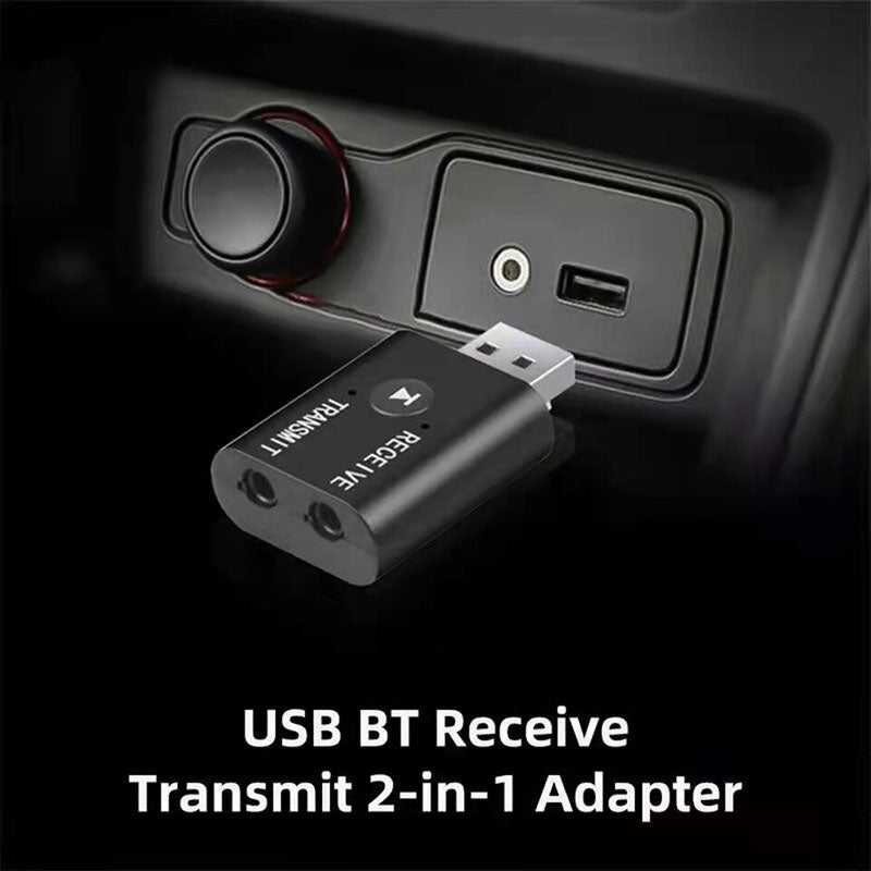 2 In1 USB Wireless Bluetooth Adapter 5.0 Transmitter Bluetooth for Computer TV Laptop Speaker Headset Adapter Bluetooth Receiver USB Music Dongle Adapter For Car Speaker PC