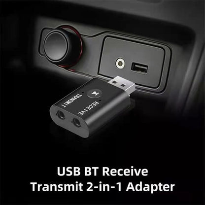 2 In1 USB Wireless Bluetooth Adapter 5.0 Transmitter Bluetooth for Computer TV Laptop Speaker Headset Adapter Bluetooth Receiver USB Music Dongle Adapter For Car Speaker PC