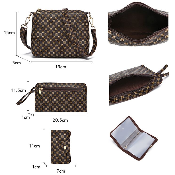 4pcs Women's handbag crossbody bag wallet card bag set