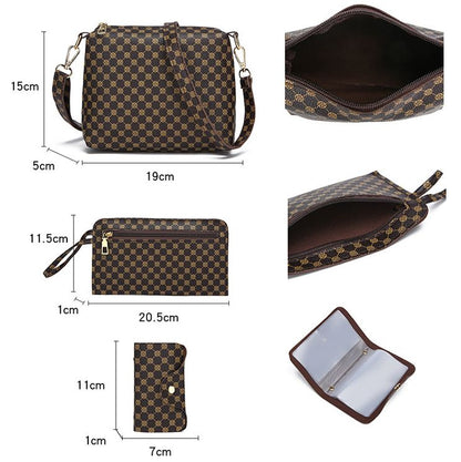 4pcs Women's handbag crossbody bag wallet card bag set