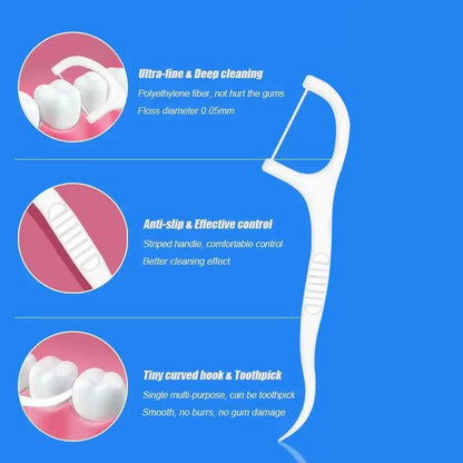 150pcs Dental Floss Sticks Dental Floss Picks High Elastic Smooth Dental Floss Interdental Brush Teeth Cleaning Oral Care Ultra-fine Sticks Family Pack Adult Dental Floss Safety Toothpicks