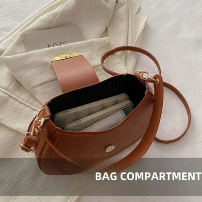 Mateamoda Elegant Solid Pattern Hobo Bag Crossbody Bag Underarm Handbag