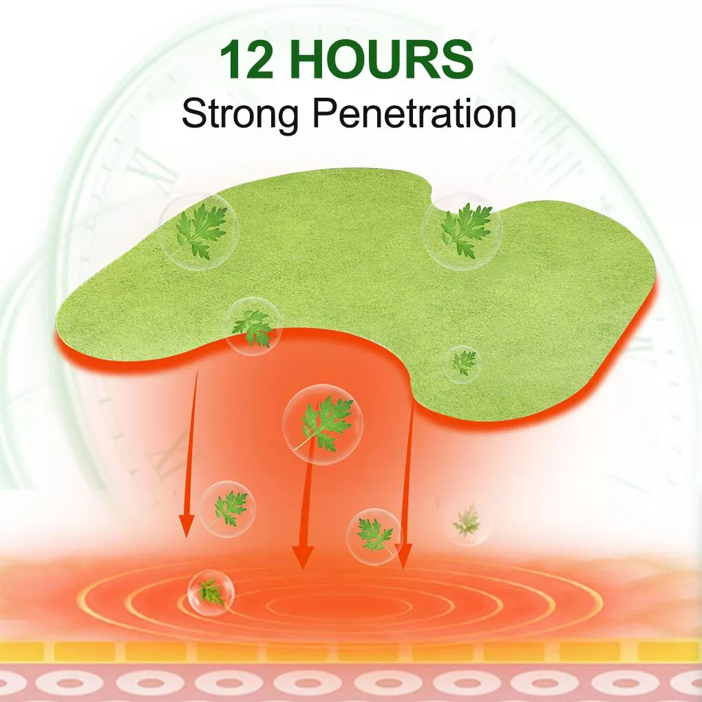 12PCS Mugwort Patches Knee Pain Relief Wormwood Patches Foot Care Herbal Pads Plaster Joint Pain Arthritis Sticker Wormwood Cervical Spine Paste Rheumatic Diseases Knee Patch