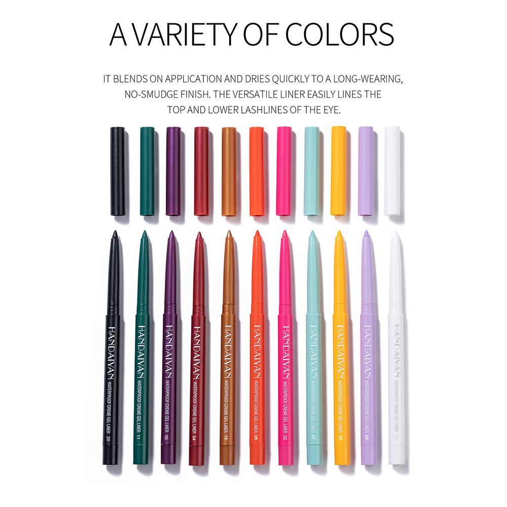 The new 6-piece Eyeliner HANDAIYAN Rotatable Waterproof Non-halo Color Eyeliner pencil set