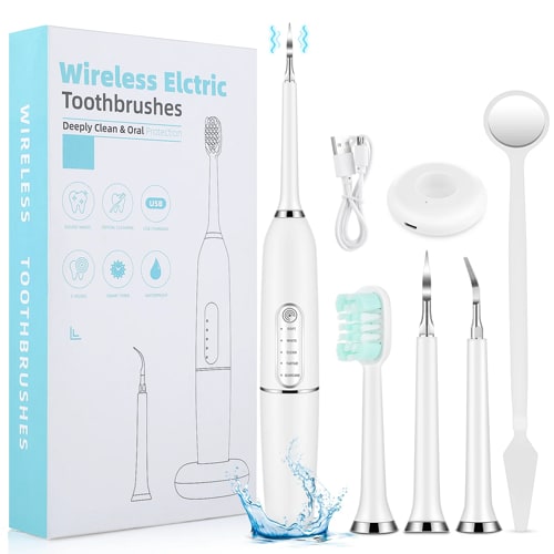 Ultrasonic Electric Toothbrushes Waterproof USB Charger Electric Ultrasonic Dental Calculus Remover Teeth Cleaner Dental Cleaning Teeth Whitening Scaler Dental Tartar Remover Oral Care
