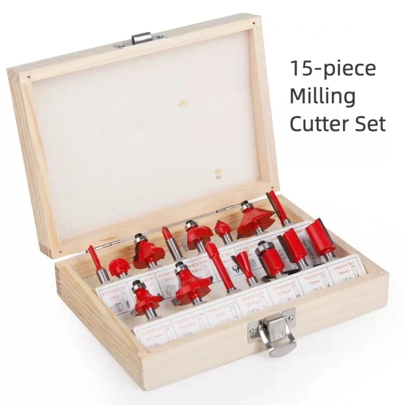 6 Speed A set of Electric woodworking , 800W Handheld Electric edger,Electric router,manual wood trimmer with 15 1/4 "drill bit sets, edge and roller guide rails,Electric router