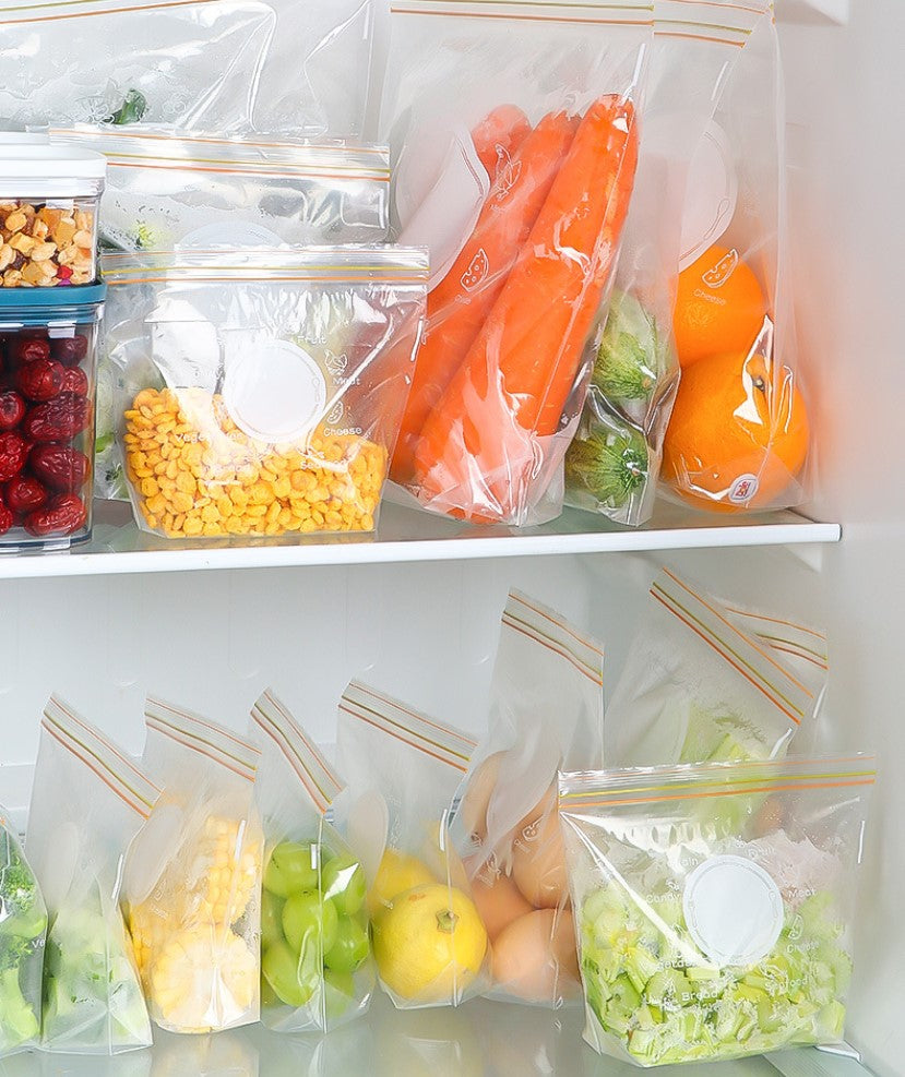 30pcs/20pcs/15pcs Zip Bags Ziplock Fridge Storage Bags Double-layer Zipper Food Storage Bag For Food Fefrigerator Sealed Bag Kitchen Storage