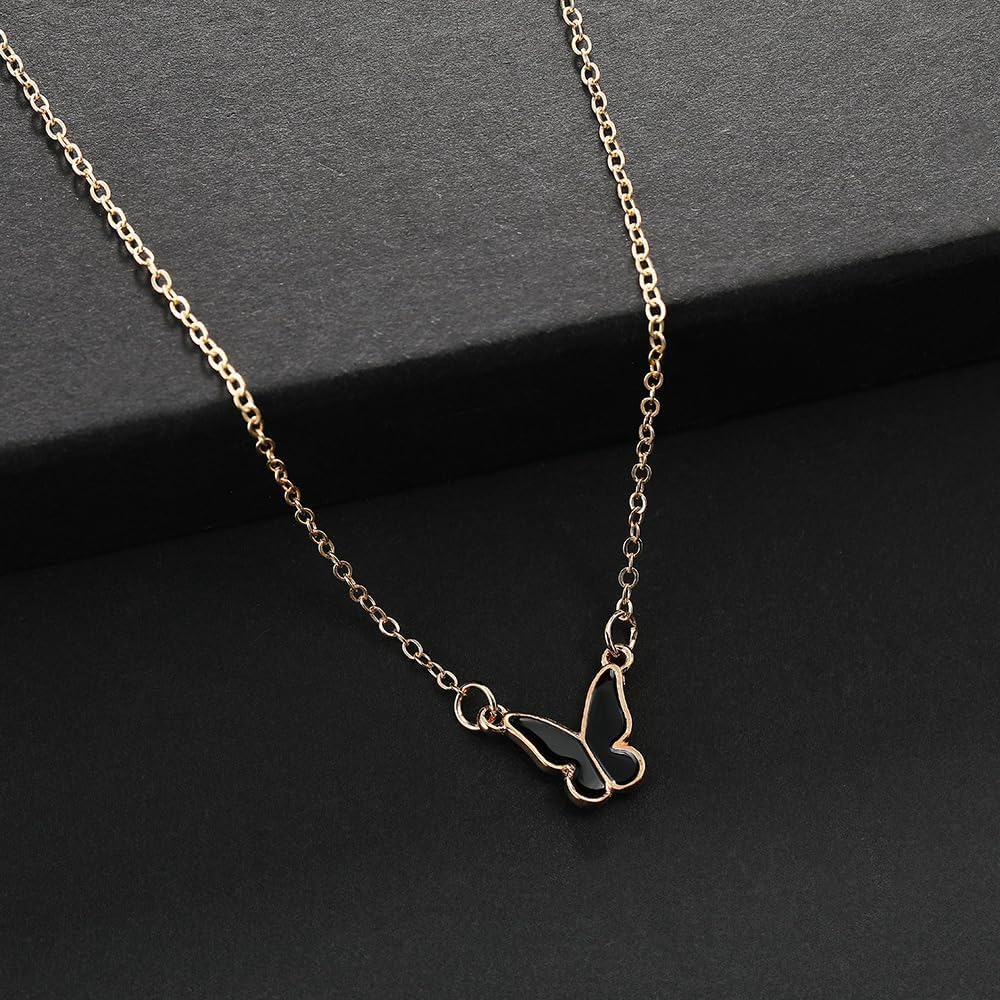 UPHUI 5-piece Women's Jewelry Set Earrings Necklaces Bracelets Rings Fashion Butterfly Jewelry Set Women's Butterfly Jewelry Couple Gifts