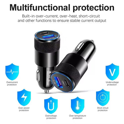 Usb Quick Car Charger 15w 3.1a Type C Pd Fast Charging Phone Car Adapter for Iphone 13 12 11 Pro Max