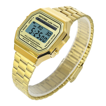 Luxury Band Watch Waterproof Retro Digital Stainless Steel Sports Military Watches Men Women Electronic Wrist Watch