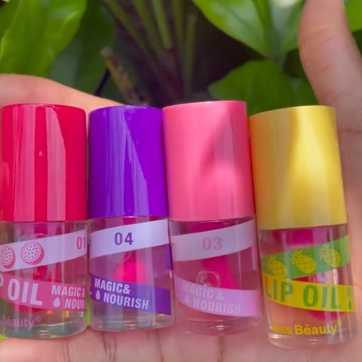 1pc Magic Lip Oil Fruity Kiss Beauty Makeup Hydrating Plumping Lip Gloss Coat For Cute Makeup Lipsticks Tinted Clear Serum Fruit Pineapple Grape Peach Lip Balm Oils Cosmetics