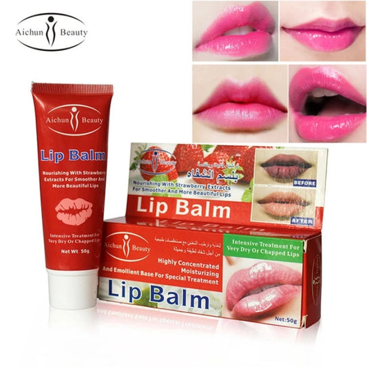 Lip Balm Moisturizing Emollient Strawberry Extract Flavor - Aichun Beauty