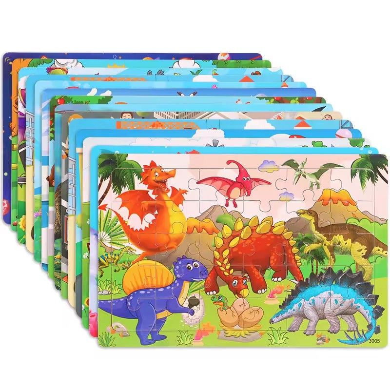 Logic Thinking Intellectual Wooden Game Puzzle Jigsaw Animal Vehicle Cartoon Early Educational Toys For Kids Children Gift