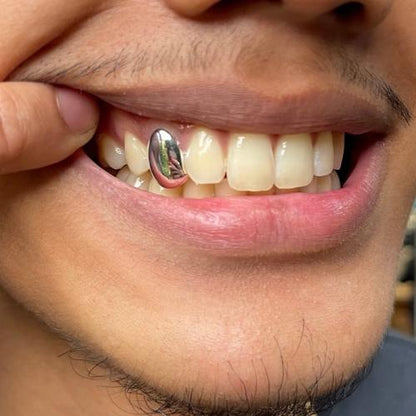 18K Gold plated hip hop grillz tooth Mouth top tooth Single Grill Cap for Teeth Mouth Party Accessory jewelry Teeth Grills for party costume