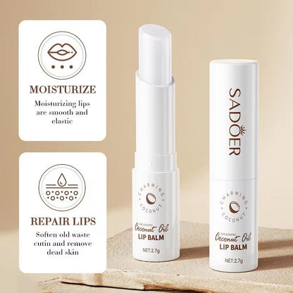 SADOER Coconut Brightening Lip Balm Moisturizing Anti Cracking Hydrating Repair Nourishing Lipstick Lips Skin Care Products