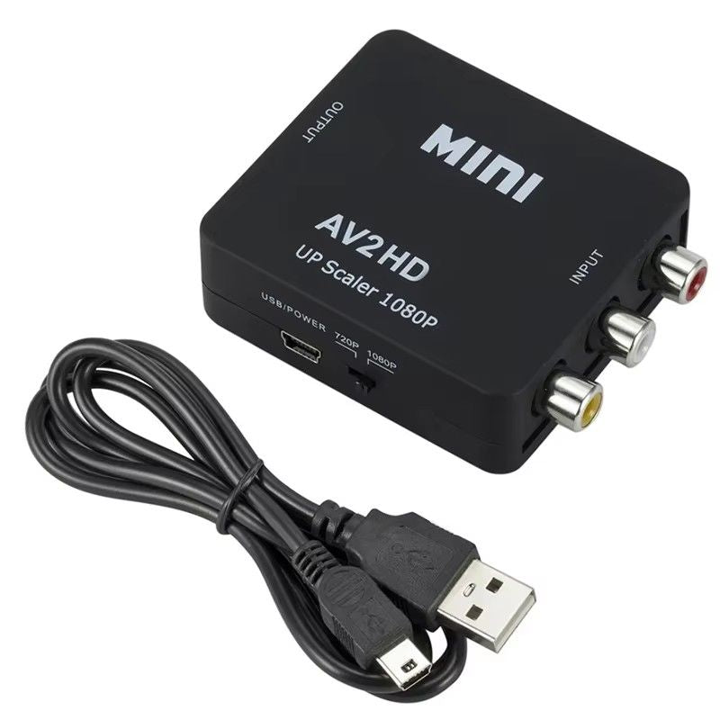 AV to HDMI-compatible Converter AV/CVSB L/R Video Box HD 1080P 1920*1080 Support NTSC PAL Output AV To HDMI-compatible