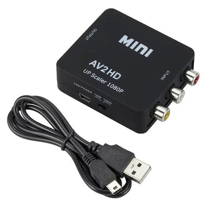 AV to HDMI-compatible Converter AV/CVSB L/R Video Box HD 1080P 1920*1080 Support NTSC PAL Output AV To HDMI-compatible