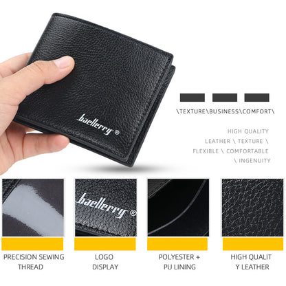 Baellerry PU Leather Classic Men Wallets Coin Pocket Small Wallet Gift for Men Purses Card Holder Male Clutch Money Bag ,Men's Bags New Design High Quality Purse