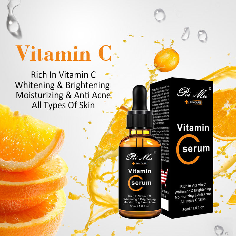 Vitamin C Facial Serum Brighten Skin Lighten Spots Hyaluronic Acid Face Essence Skin Care Products 30ml