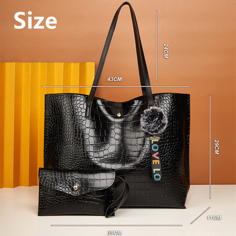 2 PCS/Sets Handbags For Ladies Women Bags Lady Bags Tote Bags Clutch Hairball Date Bag On Sale