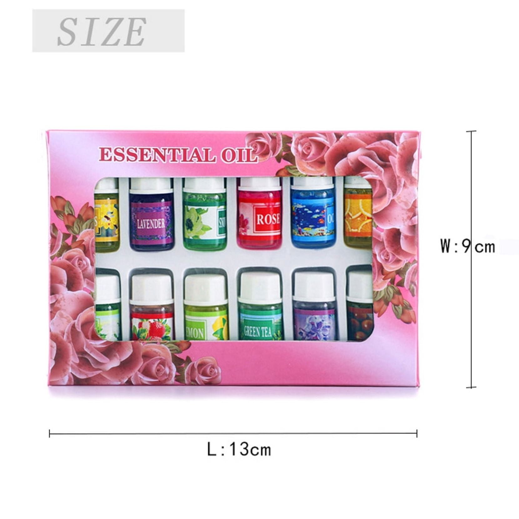 12 pcs Essential Oil Set for diffuser, humidifier, Aromatherapy Scents: Lavender Violet Green Tea Rose Sandal wood Snow Lotus Jasmine Orange Ocean Lemon Osmanthus Strawberry