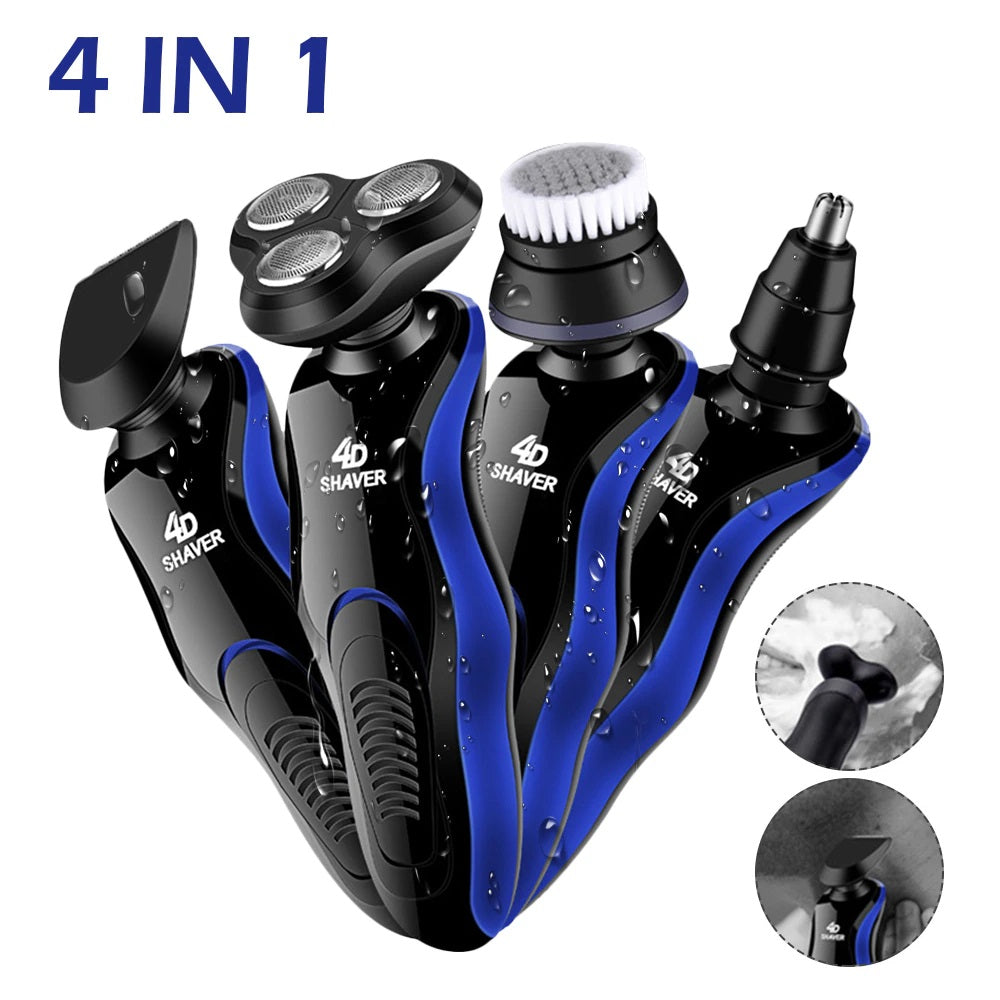 4D USB Electric Shaver Shaving Machine 4 in 1 Beard Razors 4D 3 Blades Heads Wet-Dry Dual Use Waterproof Clipper Rechargeable Hair Trimmer