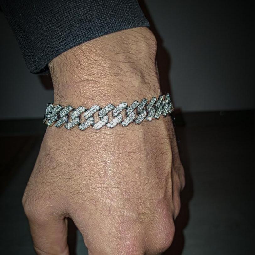 1 pcs anklet bracelet men/women iced bracelet rapper dangles Miami Cuban Link bracelet hip hop bling ice out bracelet fashion jewelry accessories couple bracelets gifts for her/him