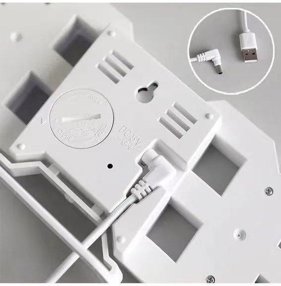 Intelligent 3D Digital Clock Alarm Clocks LED USB Interface Wall Clock Temperature clock