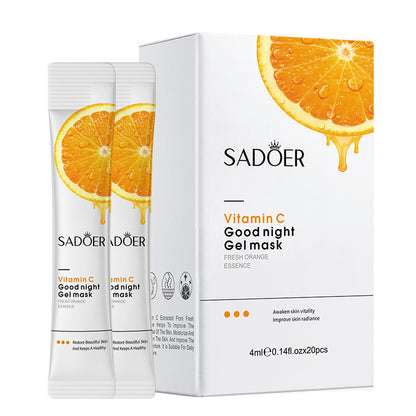 SADOER 30PCS Skin Care Set Vitamin C Whitening Moisturizing Gifts Set Face Vitamin C Serum + Face Cleanser + Eye Cream + 5PCS Brightening Masks + Underarm Whitening Cream + Lip Balm + 20PCS Gel Masks