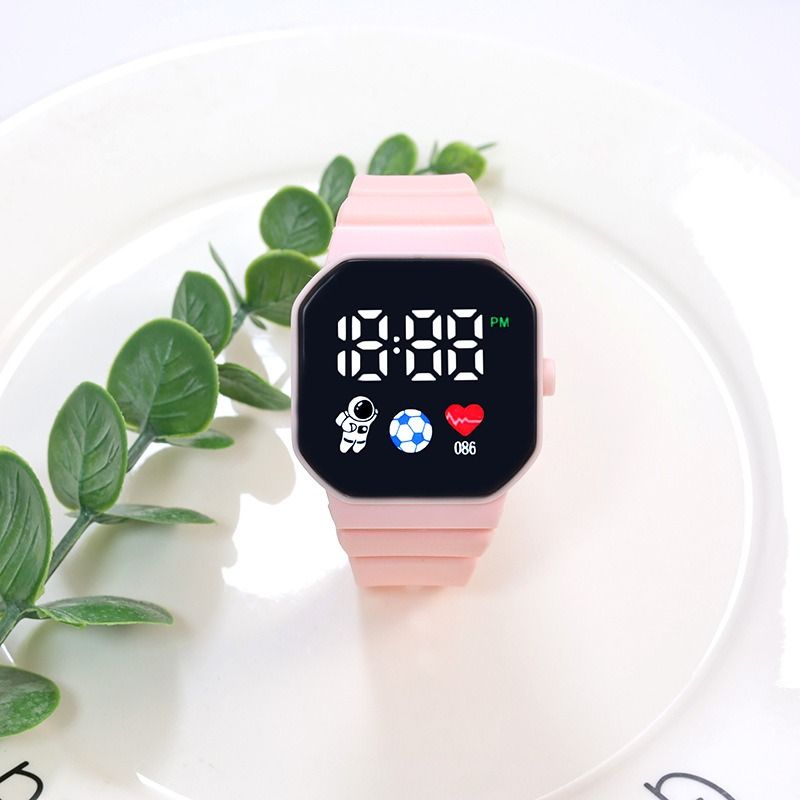 Digital Watches Men and Women Sports Watches LED Digital Clock Astronaut Silicone Strap Fashion Square Men and Women Electronic Clock Student Watches Birthday Gift