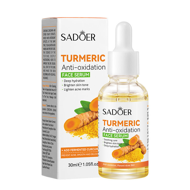 SADOER Vitamin C Serum Whitening Essence Turmeric Antioxidant Serum Aloe Vera Moisturizing Face Serum Anti Wrinkle Anti Aging Skin Care Brightening Pomegranate Essence Deep Hydration Fade Acne Mark