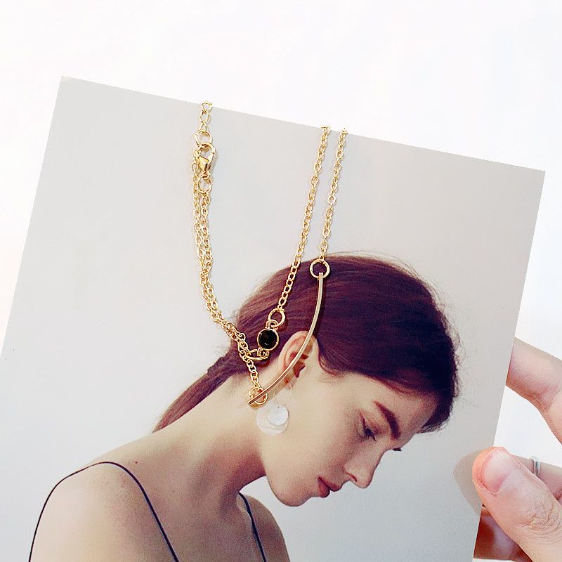 UPHUI Bracelet Design Wrapped Double Layered Wearing Personality Elegant Simple Fashion Bracelet Double Layered Design Geometric Bracelet Temperament Female Daily Wearing Students