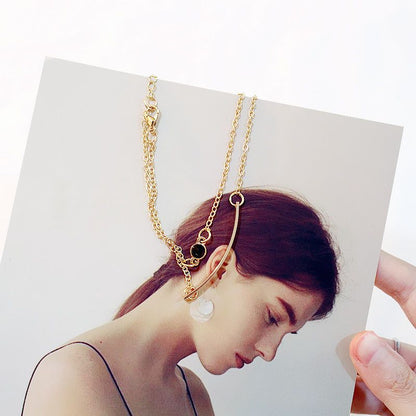 UPHUI Bracelet Design Wrapped Double Layered Wearing Personality Elegant Simple Fashion Bracelet Double Layered Design Geometric Bracelet Temperament Female Daily Wearing Students