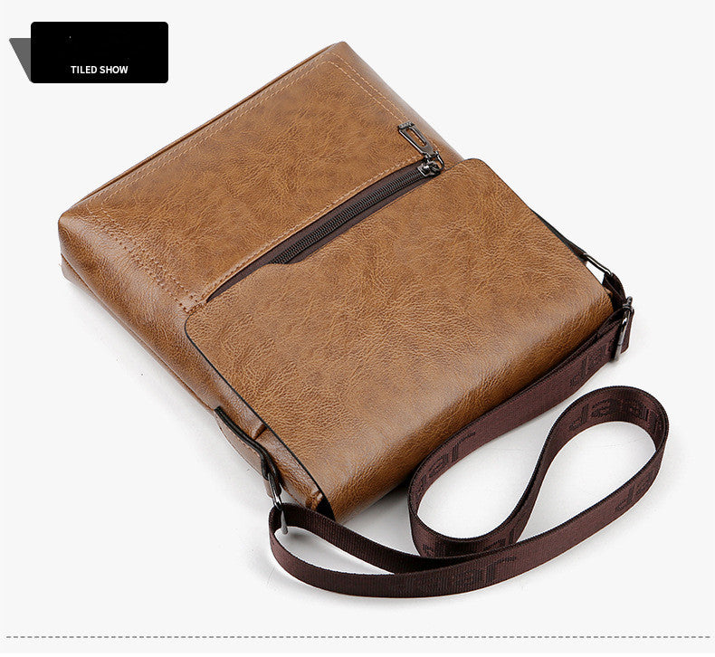 Male PU leather single shoulder bag fashion shoulder bag business bag men's crossbody bag business cross-body sling bag
