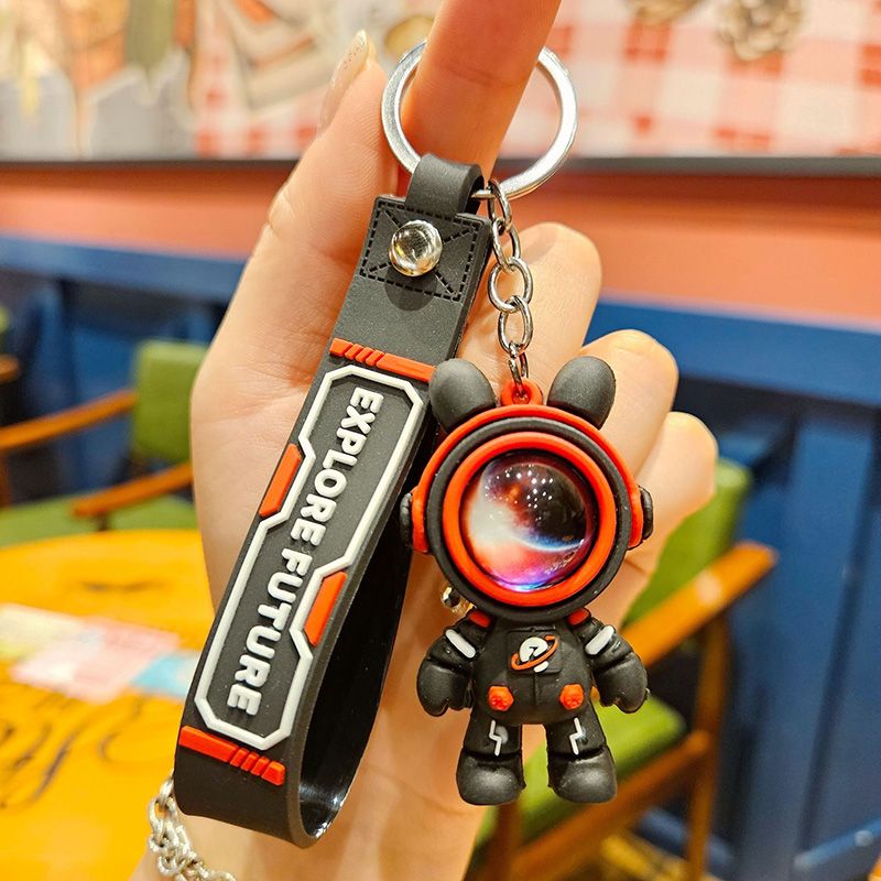 Travelling To The Stars Astronaut Keychain Key Ring Creative Car Key Chain Pendant Hand Strap Cartoon Gift Doll Charm Bag Charms Creative Gifts