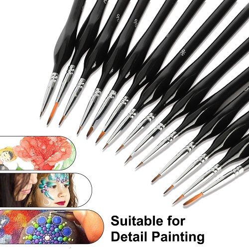 Detail Paint Brushes Set, LEDream 15pcs Miniature Brushes for Fine Detailing & Art Painting, Models, Face, Nail