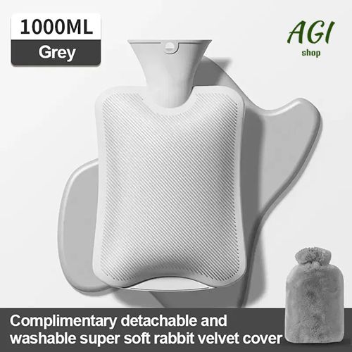 New Arrivals Hot Water Bag With Cloth Cover, 1000ml Water-Filled Hot Water Bottle, Hand and Foot Warmer for Girls,Cute Plush Cloth Cover As Gift Women Lady Student